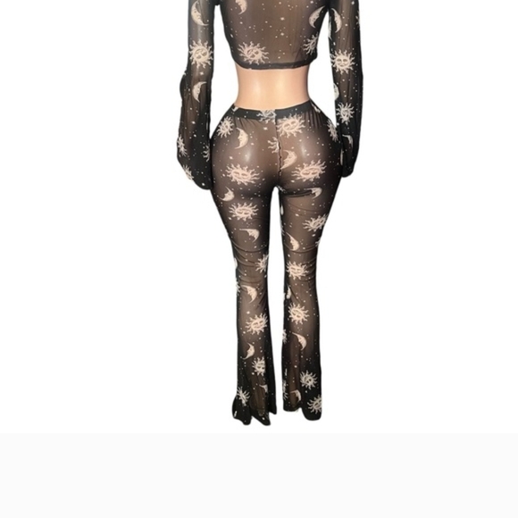 Black Sheer Celestial Two-Piece Set - Picture 2 of 3